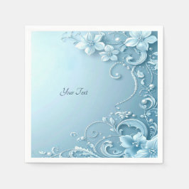 Guardanapo De Papel Azul Floral Decorativa