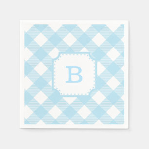 Guardanapo De Papel Azul Gingham - Papel-Padrão Controlado Napkin