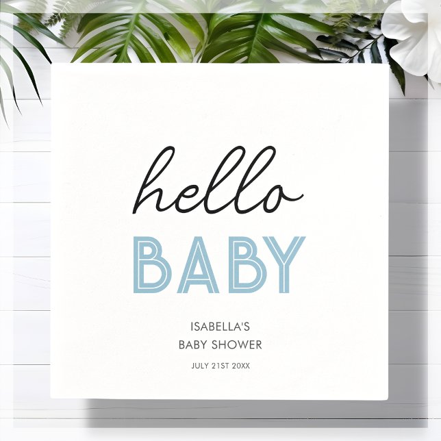 Guardanapo De Papel Azul | Hello Baby | CHÁ DE FRALDAS (Criador carregado)