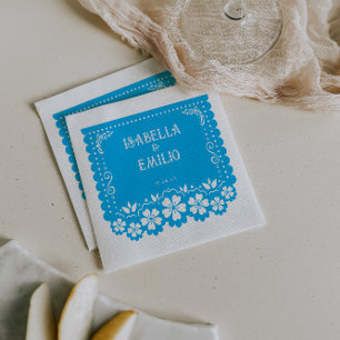 Guardanapo De Papel Azul Mexicano Papel Picado Wedding