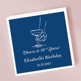 Guardanapo De Papel Azul moderno aplaude 30 anos Aniversário Nápoles