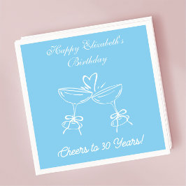 Guardanapo De Papel Azul moderno aplaude 30 anos Aniversário Nápoles