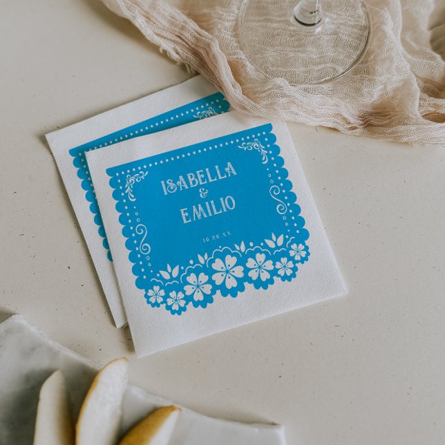 Guardanapo De Papel Azul | Papel Picado Casamento Mexicano (Criador carregado)