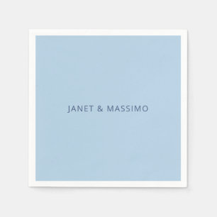 Guardanapo De Papel Azul pastel personalizado minimalista nome persona