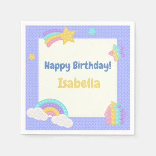 Guardanapo De Papel Azul Pop It Fidget Birthday
