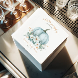 Guardanapo De Papel Azul Pumpkin Watercolor Chá de fraldas Napkins