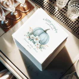 Guardanapo De Papel Azul Pumpkin Watercolor Chá de fraldas Napkins