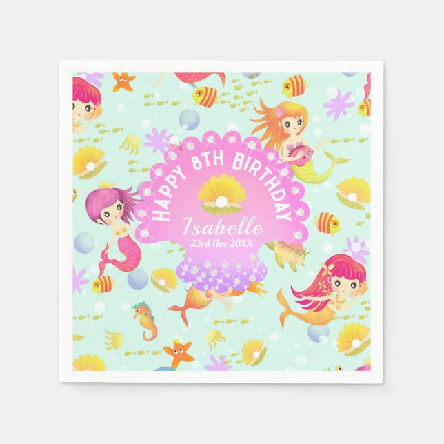 Guardanapo De Papel Azul Sereia (Frente)