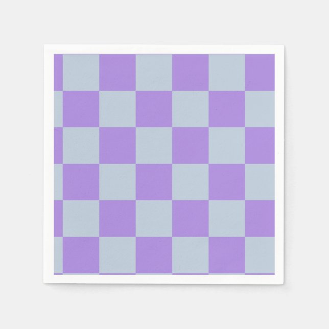 Guardanapo De Papel Azul suave e Lavanda verificados (Frente)
