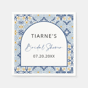 Guardanapo De Papel Azulejo Amarelo Amalfi Chá de panela Personalizado