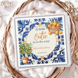 Guardanapo De Papel Azulejo Azul Italiano - Chá de fraldas Citrus Lara