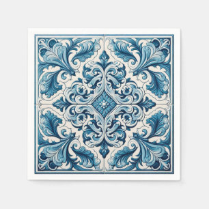 Guardanapo De Papel Azulejo azul português