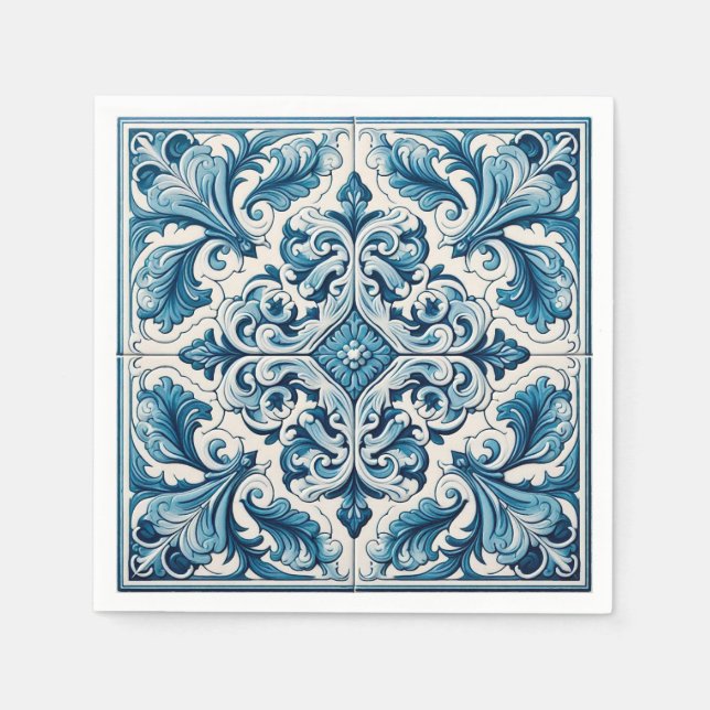 Guardanapo De Papel Azulejo azul português (Frente)