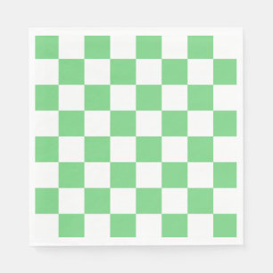 Guardanapo De Papel Azulejo da placa de xadrez verde retrorada Y2K