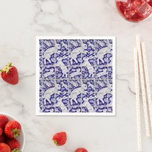 Guardanapo De Papel Azulejo de coelho branco azul do coelho coelho coe