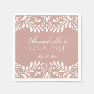 Guardanapo De Papel Azulejo de Talavera rosa Fiesta Baptism espanhol