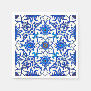 Guardanapo De Papel Azulejo do chinês de Nouveau da arte - azuis
