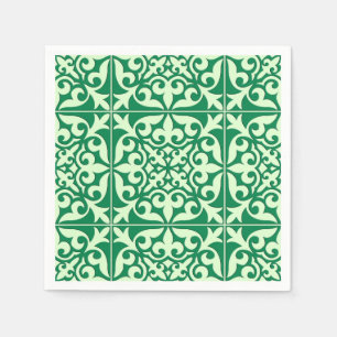 Guardanapo De Papel Azulejo marroquino - esmeralda e luz - verde