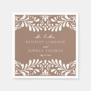 Guardanapo De Papel Azulejo Mocha Brown Talavera Casamento Fiesta em E