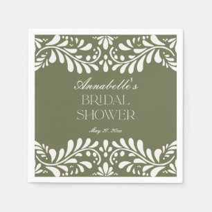 Guardanapo De Papel Azulejo Verde Talavera Chá de panela Fiesta Espanh