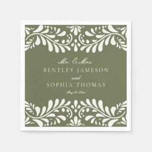 Guardanapo De Papel Azulejo Verde Talavera Estilo Espanhol Fiesta Casa