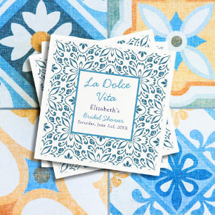 Guardanapo De Papel Azulejos Azuis Italianos Chuveiro de Noiva La Dolc
