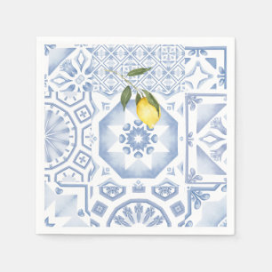 Guardanapo De Papel Azulejos azuis, mosaico, majolica,