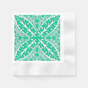 Guardanapo De Papel Azulejos marroquinos - turquesa e branco