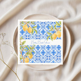 Guardanapo De Papel Azulejos Mediterrâneos Limões Noiva Main Squeeze