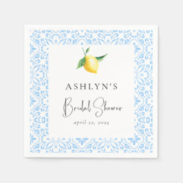 Guardanapo De Papel Azulejos mediterrânicos Chá de panela Lemon Napkin