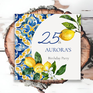 Guardanapo De Papel Azulejos mediterrânicos Lemon 25 Birthday