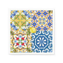 Azulejos mediterrânicos, majolica, estilo Sicilian