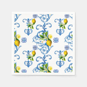 Guardanapo De Papel Azulejos mediterrânicos, majolica, estilo Sicilian