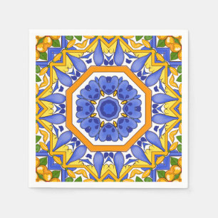 Guardanapo De Papel Azulejos mediterrânicos, majolica, Siciliana,