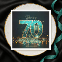 Azzling Teal Mosaico Dourado, 70 de Aniversário