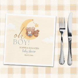 Guardanapo De Papel Baby Bear on the Way! Boy Baby Shower