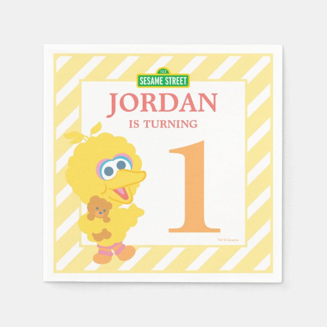 Guardanapo De Papel Baby Big Bird Birday Paper Napkins (Frente)