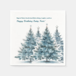 Guardanapo De Papel Baby Blue Winter Onederland primeiro aniversario P