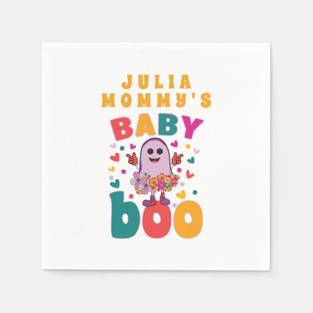 Guardanapo De Papel Baby Boo Outubro Novo Pastel Ghost Hallowen (Frente)