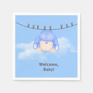 Guardanapo De Papel Baby Boy na Clothesline