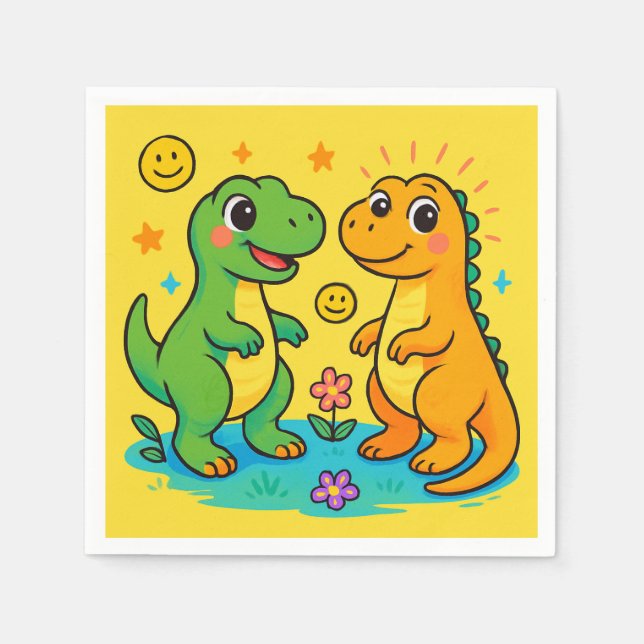 Guardanapo De Papel Baby Dinosaur Themed (Frente)