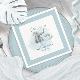 Guardanapo De Papel Baby Elephant Hello Baby Boy Blue Baby Sprinkle