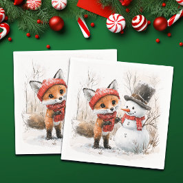 Guardanapo De Papel Baby Fox e Snowman