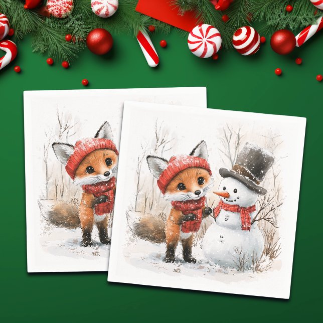 Guardanapo De Papel Baby Fox e Snowman (Criador carregado)