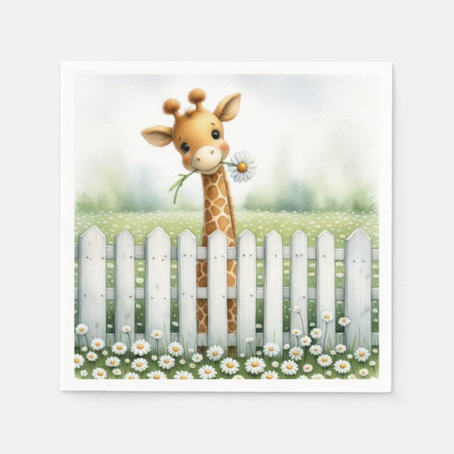 Guardanapo De Papel Baby Giraffe with Daisy (Frente)