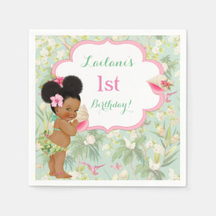 Guardanapo De Papel Baby Girl Bikini Tropical Luau Hawaiai Puff