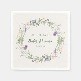 Guardanapo De Papel Baby in Bloom Wildflower Baby Shower Napkins