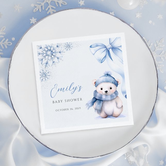 Guardanapo De Papel Baby It’s Cold Outside Polar Bear Napkins (Criador carregado)