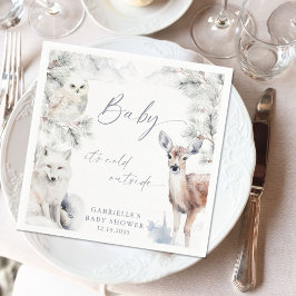 Guardanapo De Papel Baby It's Cold Outside Woodland Baby Shower