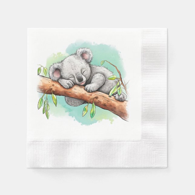 Guardanapo De Papel Baby Koala Chá de fraldas (Frente)